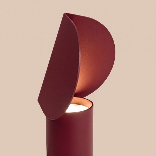 Veioză burgundy LED din aluminiu (înălțime 15 cm) BISCUIT – Thoro-image-3