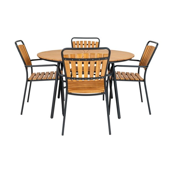 Masă  de grădină rotundă din lemn de tec ø 130 cm Cleveland – House Nordic-image-3