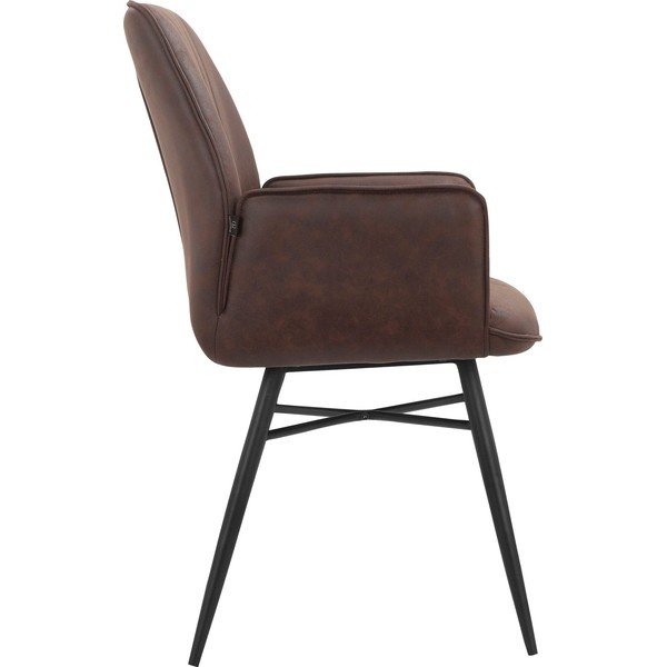 Set de scaune de sufragerie maro 2 buc. tapițat Anzo – Støraa-image-3