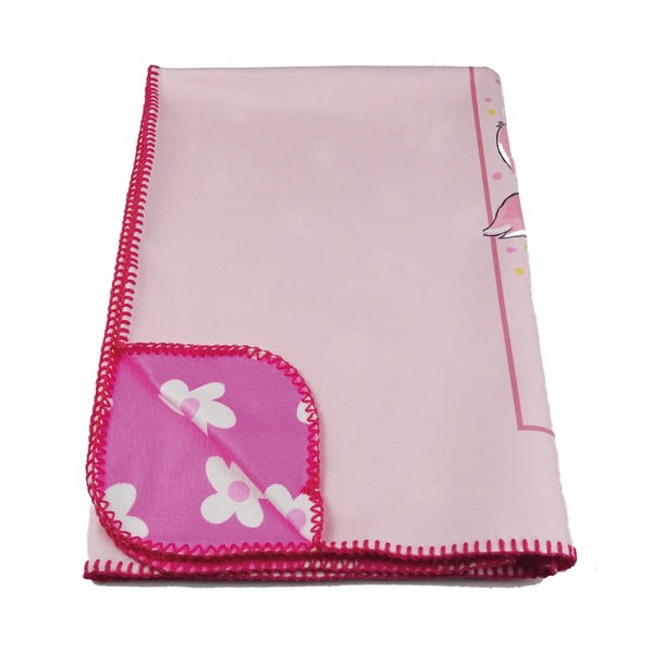 Set pătură și față de pernă  pentru copii roz 85x125 cm – OYO kids-image-3
