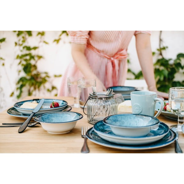 Serviciu de masă 24 piese din porțelan albastru  Kutahya Mulio-image-1