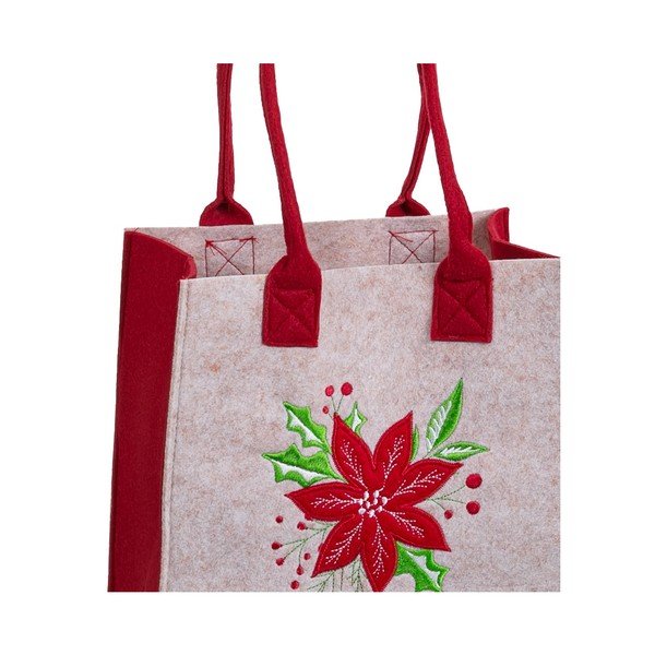 Pungă de cadouri 23x12 cm  cu model de Crăciun Poinsettia – Casa Selección-image-1