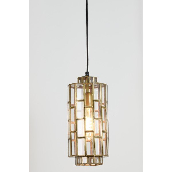 Lustră bronz cu abajur din sticlă Søstrene – Light & Living-image-3