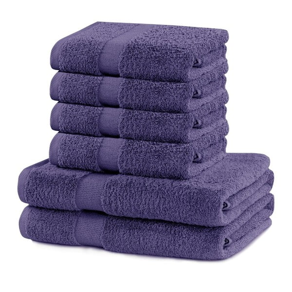 Set 6 prosoape din bumbac DecoKing Marina, mov