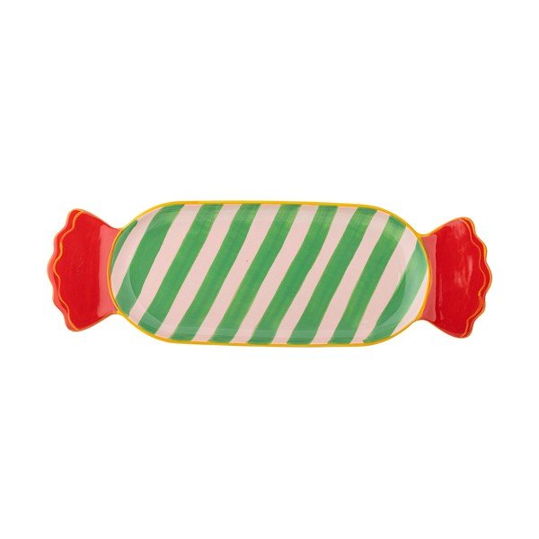 Tavă din gresie ceramică 10,5x28 cm  cu model de Crăciun Caramella – Bloomingville