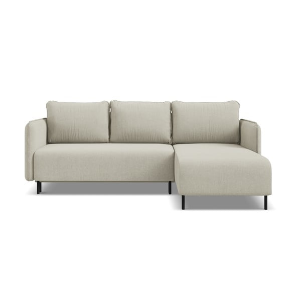 Colțar bej extensibil/cu spațiu de depozitare (cu colț pe partea dreaptă) Luana – Makamii