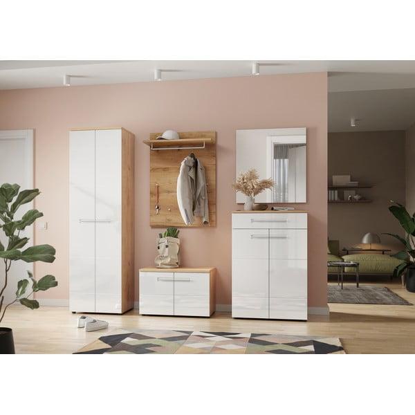 Șifonier alb / cu aspect de lemn de stejar 60x198 cm Aledo – Germania-image-4