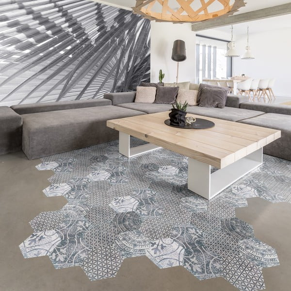 Set 10 autocolante impermeabile și anti-alunecare pentru podea Ambiance Quento, 40 x 90 cm-image-1