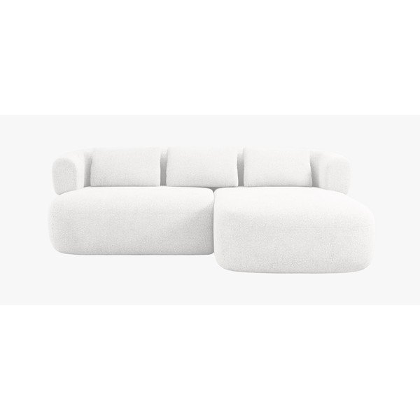 Colțar fildeș cu tapițerie din țesătură bouclé (cu colț pe partea dreaptă/cu șezlong) Jenny – Micadoni -image-2