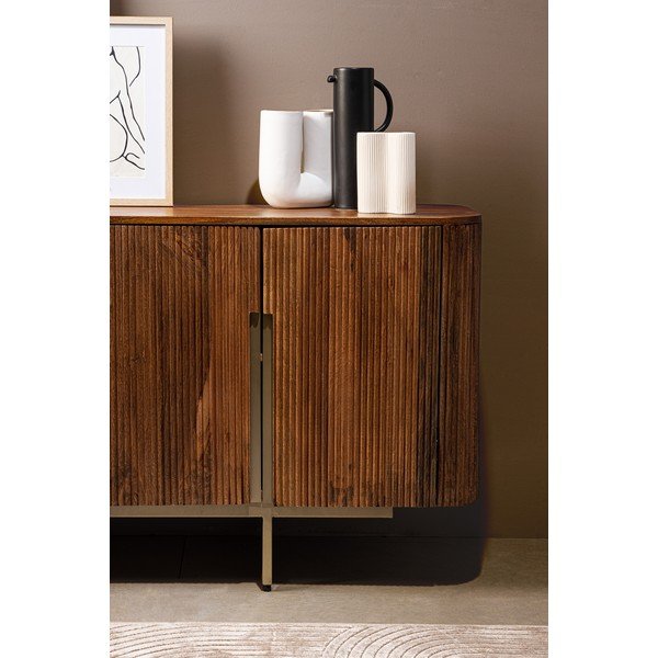 Comodă aurie/în culoare naturală din lemn de mango 160x75x40 cm Vilas – Bizzotto-image-4