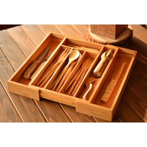 Suport din bambus pentru tacâmuri Bambum Casilias, 25,5 x 35,5 cm-image-1