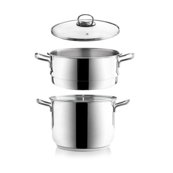Oală inoxidabilă pentru gătit cu aburi și capac Orion Anett, 5 l-image-1