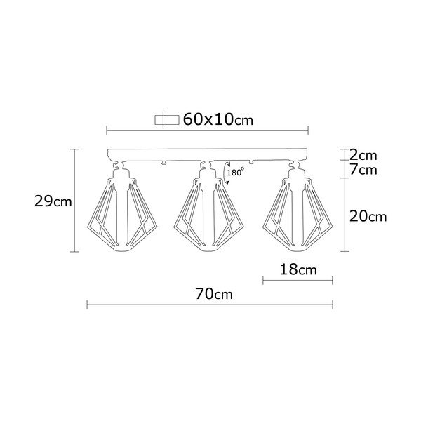 Plafonieră neagră/aurie cu abajur din metal ø 18 cm Oylat – Opviq lights-image-3