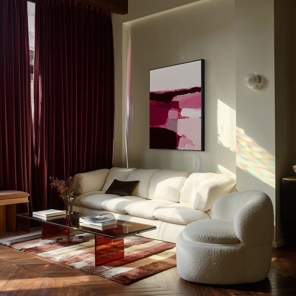 Tablou cu ramă/pe pânză imprimat 70x100 cm Berry Blocks – Styler-image-3