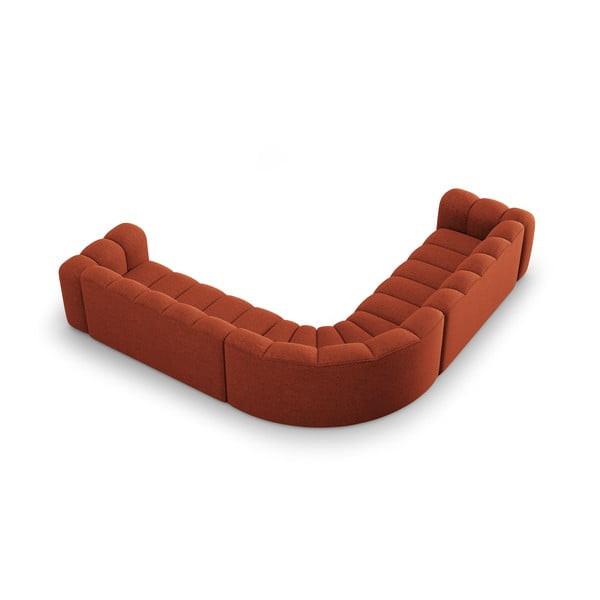 Colțar modular cărămiziu cu tapițerie din chenille Lupine – Micadoni -image-3