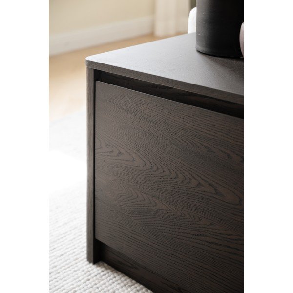 Comodă în culoare naturală închisă cu aspect de lemn de stejar 180x50x40 cm Melstone – Rowico-image-4