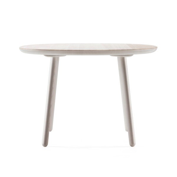 Masă dining din lemn masiv EMKO Naïve, ⌀ 110 cm, gri-image-2