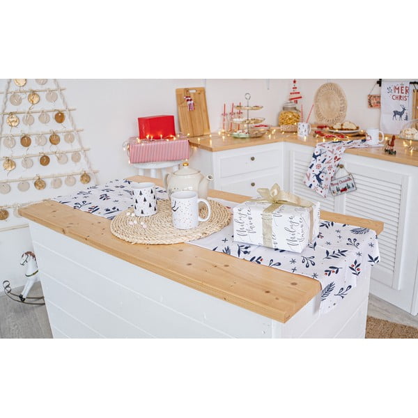 Napron de Crăciun din bumbac 140x40 cm Merry Blue Christmas - Butter Kings-image-1