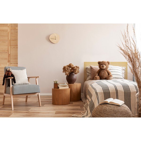 Tăblie de pat galbenă tapițată 110x52 cm Marina – Really Nice Things-image-1