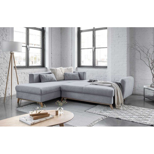 Colțar extensibil cu șezlong pe partea stângă Miuform Scandic Lagom L, gri deschis-image-4