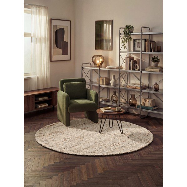 Covor bej țesut manual rotund din lână ø 200 cm Bexley Woolwich – Ted Baker-image-1