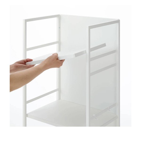 Etajeră pe roți albă din metal 42x84,5x32 cm Tower – YAMAZAKI-image-3