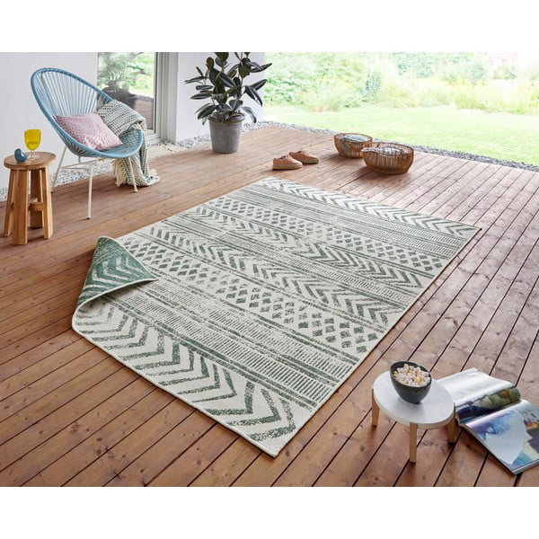 Covor adecvat pentru exterior NORTHRUGS Biri, 80 x 150 cm, verde-crem-image-1