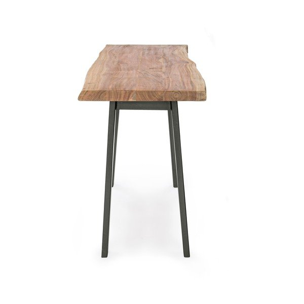 Masă consolă neagră/în culoare naturală cu blat din lemn de acacia 45x130 cm Aron – Bizzotto-image-3
