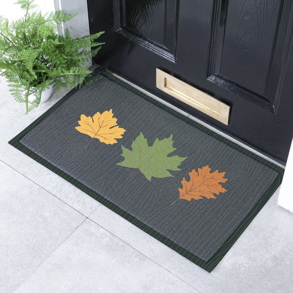 Covoraș de intrare 40x70 cm Autumn Leaves on Green – Artsy Doormats-image-1