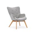 Fotoliu gri cu tapițerie din catifea reiată Niko – Ropez