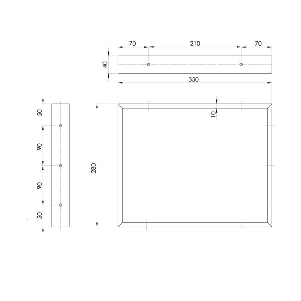 Suport pentru blat negru din oțel 35x4 cm – Sapho-image-1