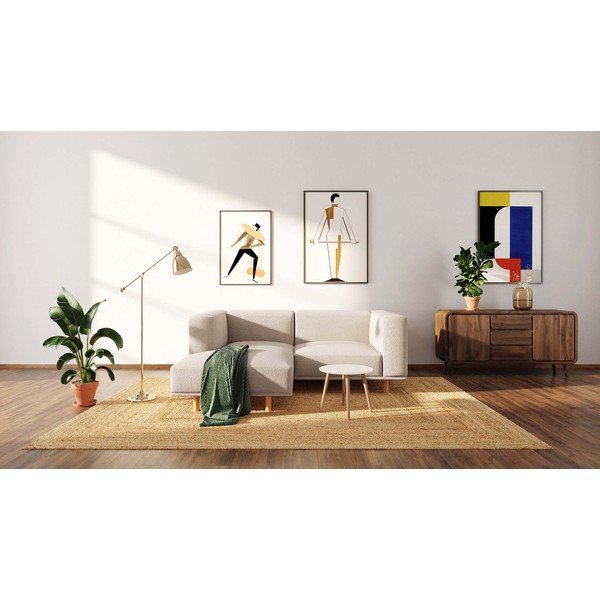 Colțar bej cu tapițerie  bouclé (colț pe partea stângă ) Kukumo – Ame Yens-image-3