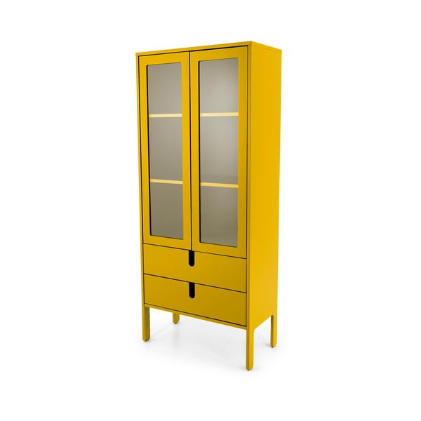 Vitrină Tenzo Uno, lățime 76 cm, galben-image-2