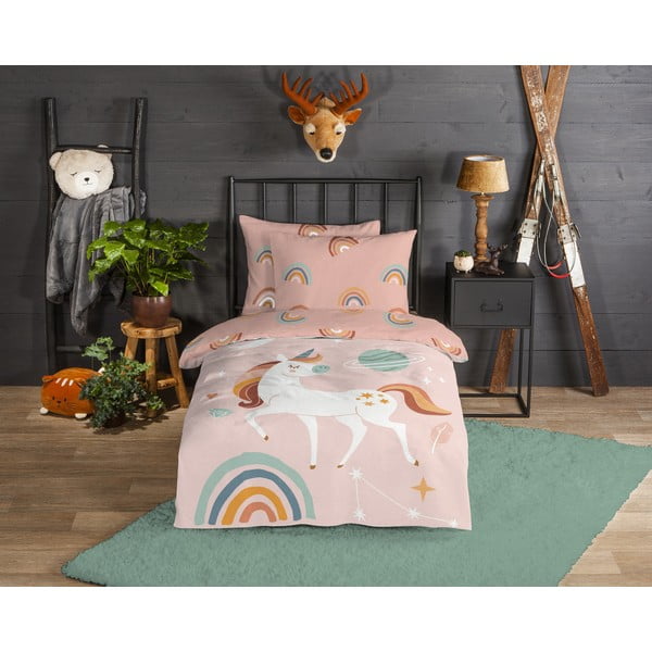 Lenjerie de pat pentru copii din flanelă pentru pat de o persoană 140x200 cm Unidance – Good Morning-image-1