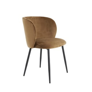 Scaun de dining maro din catifea Elyna – Light & Living