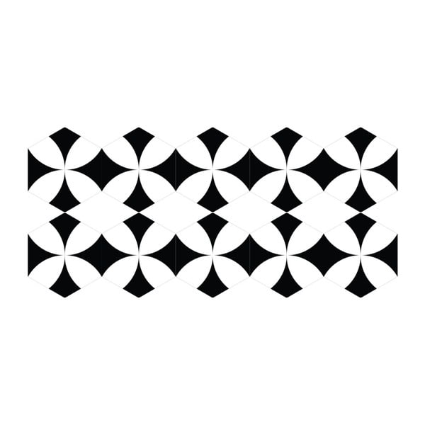 Set 10 autocolante de podea Ambiance Hexagons Bernardo, 40 x 90 cm