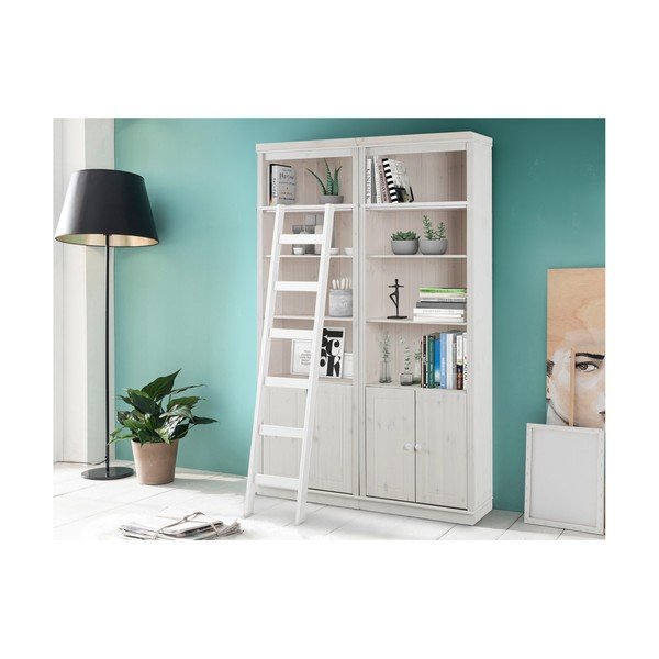 Bibliotecă albă din lemn de pin 148x223 cm Anita – Støraa-image-1