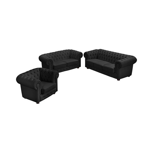 Canapea din imitație de piele Max Winzer Bridgeport, 200 cm, negru-image-1