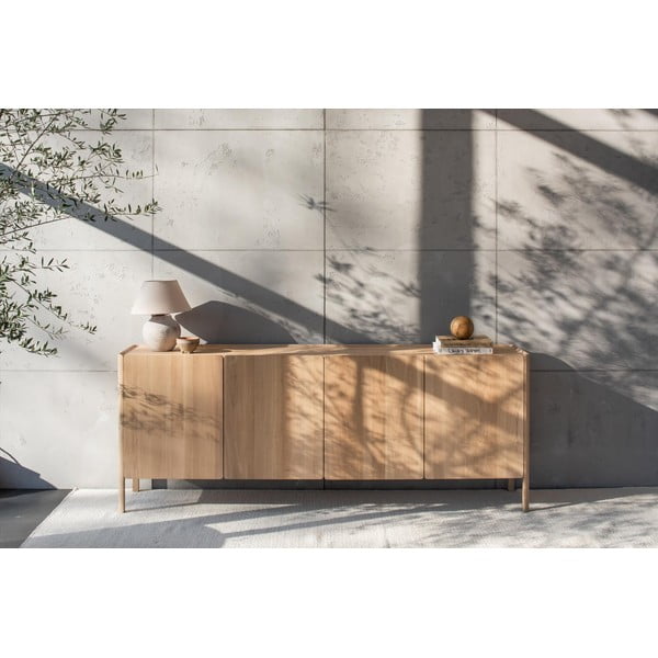 Comodă în culoare naturală din lemn de stejar 220x85x42 cm Dvor – Gazzda-image-3