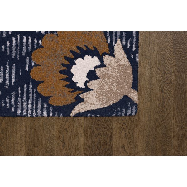 Covor albastru închis din lână 133x190 cm Chintz – Agnella-image-2