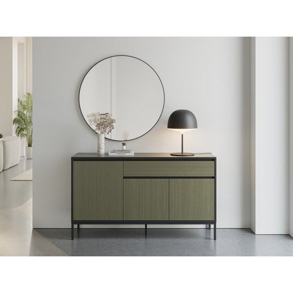 Comodă verde-închis joasă 140x80 cm Lorenza – Marckeric-image-1
