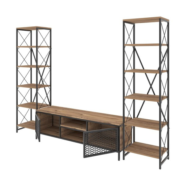 Set mobilier TV gri antracit/natural 150x47 cm Maxim - Kalune Design-image-2