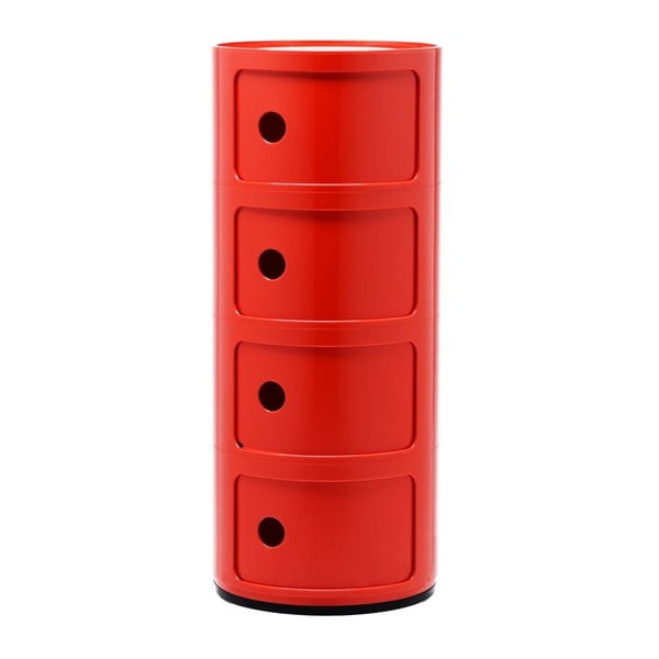 Container cu 4 sertare Kartell Componibili, roșu