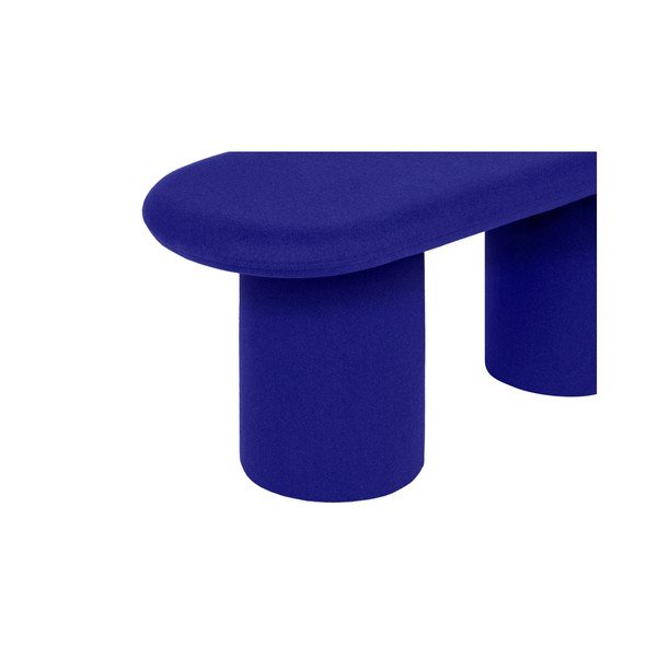 Bancă albastră capitonată cu tapițerie din lână Rull – noo.ma-image-2