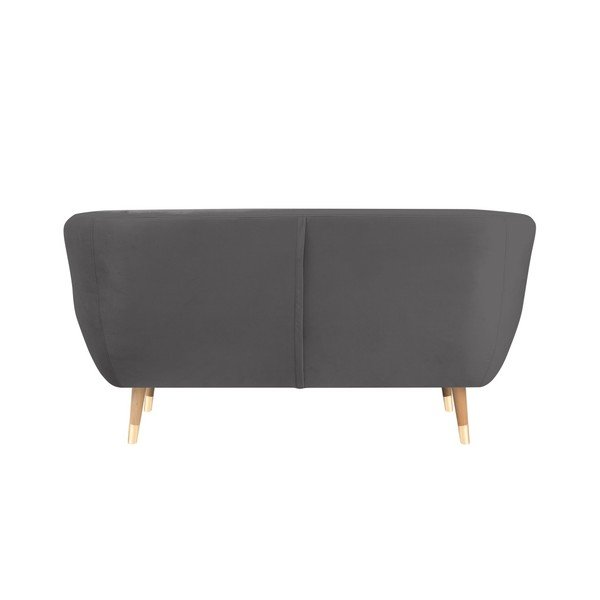 Canapea cu tapițerie din catifea Mazzini Sofas Benito, gri, 158 cm-image-4