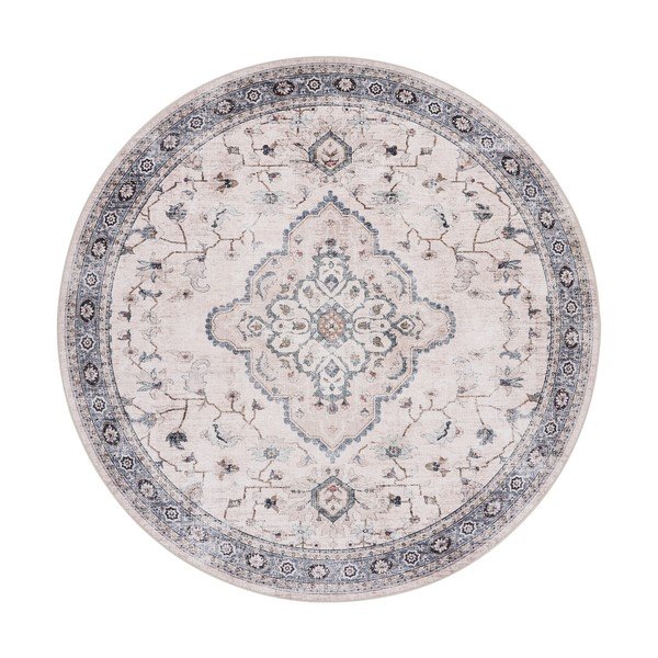 Covor bej/albastru prăfuit rotund ø 200 cm Havana – House Nordic