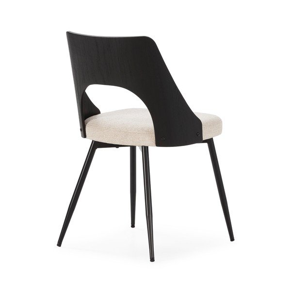 Scaune de dining negre/crem 2 buc. tapițate Gilda – MOME-image-4