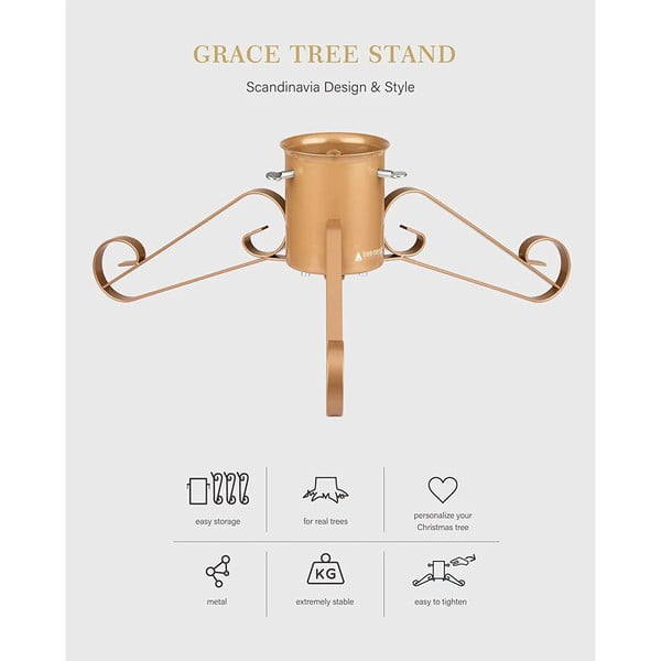 Suport metalic pentru brad de Crăciun Tree Nest Grace, roșu-image-2