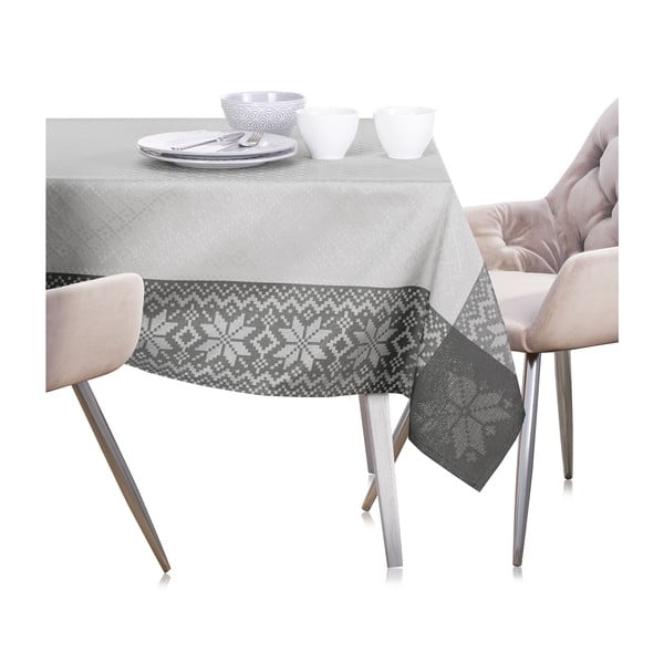 Față de masă cu model de Crăciun AmeliaHome Saintes, 180 x 140 cm, gri-image-3