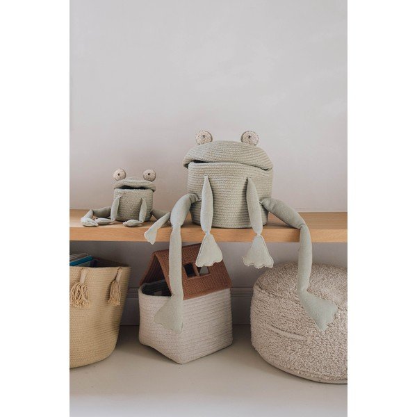 Coș de jucării pentru copii verde din material textil ø 15x15 cm Mini Fred the Frog – Lorena Canals-image-2